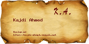 Kajdi Ahmed névjegykártya